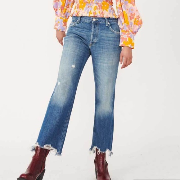 Free People Denim - Free People Maggie Mid Rise Straight Leg